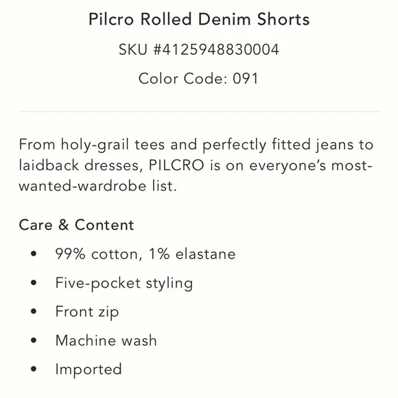 NWT Anthropologie Pilcro Rolled Denim Shorts - Picture 4 of 7